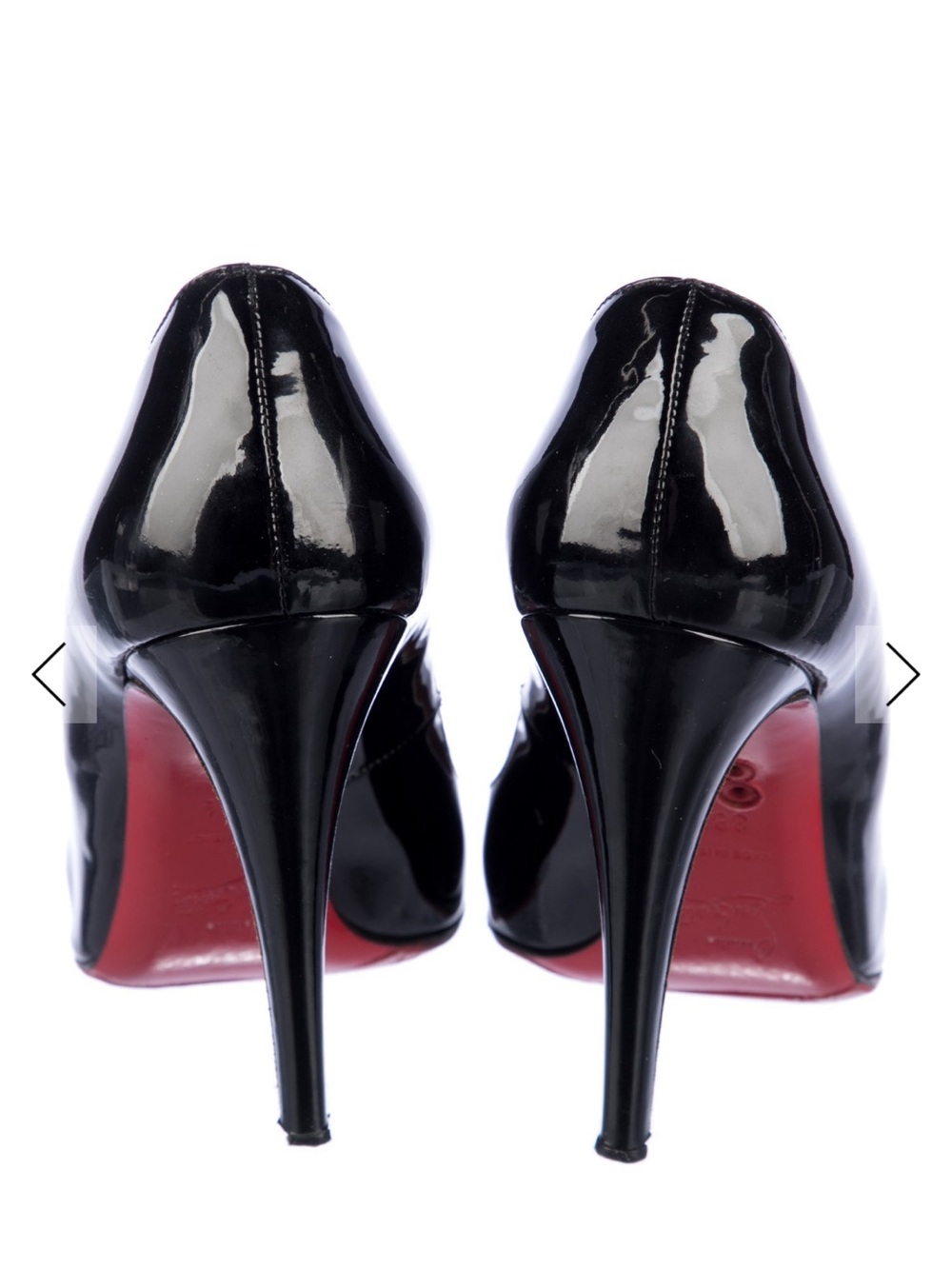 Christian Louboutin Black Patent Stiletto Pumps with Red Soles